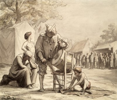 Acrobats at the Fair, c.1865-69 by Honoré Daumier
